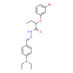 ChemSpider 2D Image | 2-(3-Bromophenoxy)-N'-{(E)-[4-(diethylamino)phenyl]methylene}butanehydrazide | C21H26BrN3O2