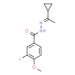 ChemSpider 2D Image | N'-[(1E)-1-Cyclopropylethylidene]-3-iodo-4-methoxybenzohydrazide | C13H15IN2O2