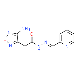 ChemSpider 2D Image | 2-(4-Amino-1,2,5-oxadiazol-3-yl)-N'-[(E)-2-pyridinylmethylene]acetohydrazide | C10H10N6O2