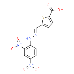 ChemSpider 2D Image | 5-{(E)-[(2,4-Dinitrophenyl)hydrazono]methyl}-2-thiophenecarboxylic acid | C12H8N4O6S