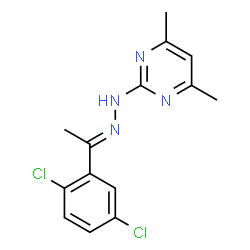 ChemSpider 2D Image | 2-{(2E)-2-[1-(2,5-Dichlorophenyl)ethylidene]hydrazino}-4,6-dimethylpyrimidine | C14H14Cl2N4