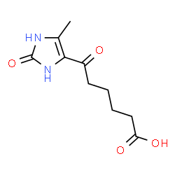 ChemSpider 2D Image | 6-(5-Methyl-2-oxo-2,3-dihydro-1H-imidazol-4-yl)-6-oxohexanoic acid | C10H14N2O4