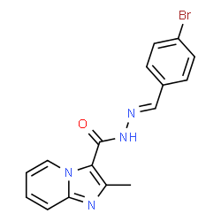 ChemSpider 2D Image | N'-[(E)-(4-Bromophenyl)methylene]-2-methylimidazo[1,2-a]pyridine-3-carbohydrazide | C16H13BrN4O