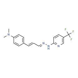 ChemSpider 2D Image | N,N-Dimethyl-4-[(1E,3E)-3-{[5-(trifluoromethyl)-2-pyridinyl]hydrazono}-1-propen-1-yl]aniline | C17H17F3N4
