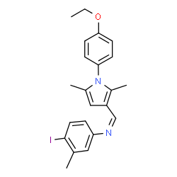 ChemSpider 2D Image | (Z)-1-[1-(4-Ethoxyphenyl)-2,5-dimethyl-1H-pyrrol-3-yl]-N-(4-iodo-3-methylphenyl)methanimine | C22H23IN2O