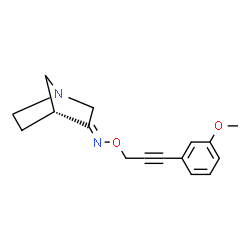 ChemSpider 2D Image | (3Z,4R)-N-{[3-(3-Methoxyphenyl)-2-propyn-1-yl]oxy}-1-azabicyclo[2.2.1]heptan-3-imine | C16H18N2O2