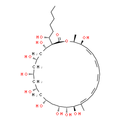 ChemSpider 2D Image | (3R,4S,6S,8S,10R,12R,14R,15R,16R,17Z,19Z,21Z,23Z,25Z,27S,28S)-4,6,8,10,12,14,15,16,27-Nonahydroxy-3-[(1R)-1-hydroxyhexyl]-17,28-dimethyloxacyclooctacosa-17,19,21,23,25-pentaen-2-one | C35H58O12