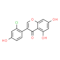 ChemSpider 2D Image | 3-(2-Chloro-4-hydroxyphenyl)-5,7-dihydroxy-4H-chromen-4-one | C15H9ClO5