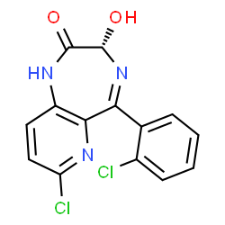 ChemSpider 2D Image | (3S)-7-Chloro-5-(2-chlorophenyl)-3-hydroxy-1,3-dihydro-2H-pyrido[3,2-e][1,4]diazepin-2-one | C14H9Cl2N3O2