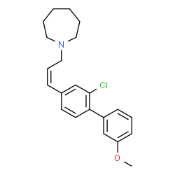 ChemSpider 2D Image | 1-[(2Z)-3-(2-Chloro-3'-methoxy-4-biphenylyl)-2-propen-1-yl]azepane | C22H26ClNO