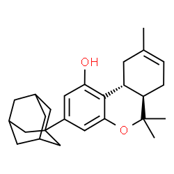 ChemSpider 2D Image | (6aR,10aR)-3-(Adamantan-1-yl)-6,6,9-trimethyl-6a,7,10,10a-tetrahydro-6H-benzo[c]chromen-1-ol | C26H34O2