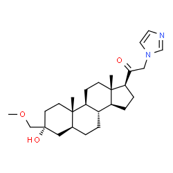 ChemSpider 2D Image | (3alpha,5alpha)-3-Hydroxy-21-(1H-imidazol-1-yl)-3-(methoxymethyl)pregnan-20-one | C26H40N2O3
