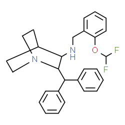 ChemSpider 2D Image | N-[2-(Difluoromethoxy)benzyl]-2-(diphenylmethyl)quinuclidin-3-amine | C28H30F2N2O
