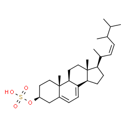 ChemSpider 2D Image | (3beta,22Z,24xi)-Ergosta-5,7,22-trien-3-yl hydrogen sulfate | C28H44O4S