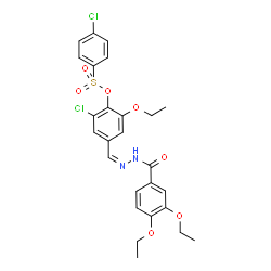 ChemSpider 2D Image | 2-Chloro-4-{(Z)-[(3,4-diethoxybenzoyl)hydrazono]methyl}-6-ethoxyphenyl 4-chlorobenzenesulfonate | C26H26Cl2N2O7S