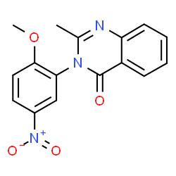 ChemSpider 2D Image | 3-(2-Methoxy-5-nitrophenyl)-2-methyl-4(3H)-quinazolinone | C16H13N3O4