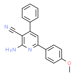 ChemSpider 2D Image | 2-Amino-6-(4-methoxyphenyl)-4-phenylnicotinonitrile | C19H15N3O