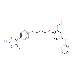 ChemSpider 2D Image | 5-{4-[3-(4-Phenoxy-2-propylphenoxy)propoxy]phenyl}-1,3-thiazolidine-2,4-dione | C27H27NO5S