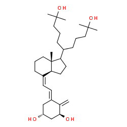 ChemSpider 2D Image | (1R,3S,5E)-5-{(2Z)-2-[(3aS,7aR)-1-(2,10-Dihydroxy-2,10-dimethyl-6-undecanyl)-7a-methyloctahydro-4H-inden-4-ylidene]ethylidene}-4-methylene-1,3-cyclohexanediol | C32H54O4