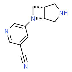 ChemSpider 2D Image | 5-[(1S,5R)-3,6-diazabicyclo[3.2.0]hept-6-yl]pyridine-3-carbonitrile | C11H12N4
