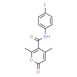 ChemSpider 2D Image | N-(4-Fluorophenyl)-4,6-dimethyl-2-oxo-2H-pyran-5-carboxamide | C14H12FNO3