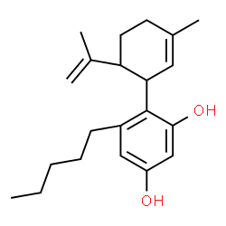 ChemSpider 2D Image | 4-p-Mentha-1,8-dien-3-yl-5-pentylresorcinol | C21H30O2