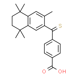 ChemSpider 2D Image | 4-[(3,5,5,8,8-Pentamethyl-5,6,7,8-tetrahydro-2-naphthalenyl)carbonothioyl]benzoic acid | C23H26O2S