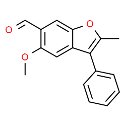 ChemSpider 2D Image | 5-Methoxy-2-methyl-3-phenyl-1-benzofuran-6-carbaldehyde | C17H14O3
