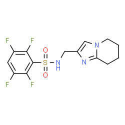 ChemSpider 2D Image | 2,3,5,6-Tetrafluoro-N-(5,6,7,8-tetrahydroimidazo[1,2-a]pyridin-2-ylmethyl)benzenesulfonamide | C14H13F4N3O2S