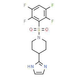 ChemSpider 2D Image | 4-(1H-Imidazol-2-yl)-1-[(2,3,5,6-tetrafluorophenyl)sulfonyl]piperidine | C14H13F4N3O2S