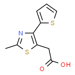 ChemSpider 2D Image | (2-methyl-4-thien-2-yl-1,3-thiazol-5-yl)acetic acid | C10H9NO2S2