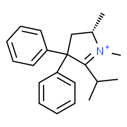 ChemSpider 2D Image | (2S)-5-Isopropyl-1,2-dimethyl-4,4-diphenyl-3,4-dihydro-2H-pyrrolium | C21H26N
