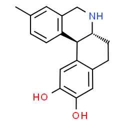ChemSpider 2D Image | (6aR,12bS)-3-Methyl-5,6,6a,7,8,12b-hexahydrobenzo[a]phenanthridine-10,11-diol | C18H19NO2