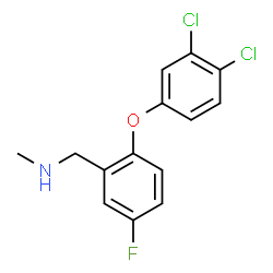 ChemSpider 2D Image | 1-(2-(3,4-dichlorophenoxy)-5-fluorophenyl)-N-methylmethanamine | C14H12Cl2FNO