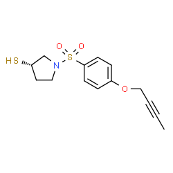 ChemSpider 2D Image | (3S)-1-{[4-(2-Butyn-1-yloxy)phenyl]sulfonyl}-3-pyrrolidinethiol | C14H17NO3S2