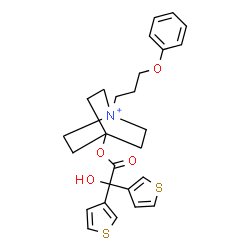 ChemSpider 2D Image | 4-[2-Hydroxy(di-3-thienyl)acetoxy]-1-(3-phenoxypropyl)-1-azoniabicyclo[2.2.2]octane | C26H30NO4S2