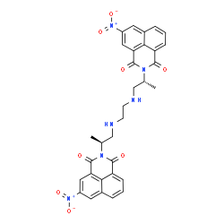 ChemSpider 2D Image | 5-Nitro-2-{(2R)-1-[(2-{[(2S)-2-(5-nitro-1,3-dioxo-1H-benzo[de]isoquinolin-2(3H)-yl)propyl]amino}ethyl)amino]-2-propanyl}-1H-benzo[de]isoquinoline-1,3(2H)-dione | C32H28N6O8