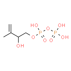 ChemSpider 2D Image | 2-Hydroxy-3-methyl-3-buten-1-yl trihydrogen diphosphate | C5H12O8P2