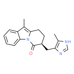ChemSpider 2D Image | (7S)-10-Methyl-7-[(5-methyl-1H-imidazol-4-yl)methyl]-8,9-dihydropyrido[1,2-a]indol-6(7H)-one | C18H19N3O