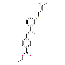 ChemSpider 2D Image | Ethyl 4-[(1E)-2-{3-[(3-methyl-2-buten-1-yl)sulfanyl]phenyl}-1-propen-1-yl]benzoate | C23H26O2S