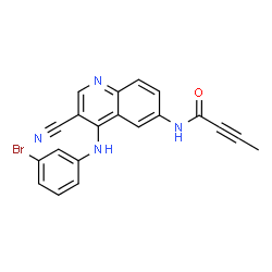 ChemSpider 2D Image | N-{4-[(3-Bromophenyl)amino]-3-cyano-6-quinolinyl}-2-butynamide | C20H13BrN4O