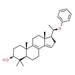 ChemSpider 2D Image | (3beta,5alpha,20R)-4,4-Dimethyl-20-phenoxypregna-8,14-dien-3-ol | C29H40O2