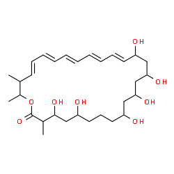ChemSpider 2D Image | (17E,19E,21E,23E,25E)-4,6,10,12,14,16-Hexahydroxy-3,27,28-trimethyloxacyclooctacosa-17,19,21,23,25-pentaen-2-one | C30H48O8