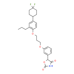 ChemSpider 2D Image | 5-(3-{3-[4-(4,4-Difluorocyclohexyl)-2-propylphenoxy]propoxy}phenyl)-1,3-oxazolidine-2,4-dione | C27H31F2NO5