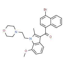 ChemSpider 2D Image | (4-Bromo-1-naphthyl){7-methoxy-2-methyl-1-[2-(4-morpholinyl)ethyl]-1H-indol-3-yl}methanone | C27H27BrN2O3