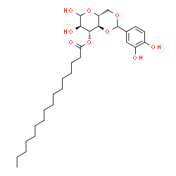 ChemSpider 2D Image | 4,6-O-(3,4-Dihydroxybenzylidene)-3-O-palmitoyl-D-glucopyranose | C29H46O9