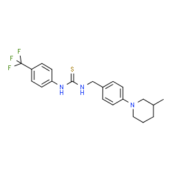 ChemSpider 2D Image | 1-[4-(3-Methyl-1-piperidinyl)benzyl]-3-[4-(trifluoromethyl)phenyl]thiourea | C21H24F3N3S