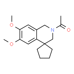 ChemSpider 2D Image | 1-(6',7'-Dimethoxy-1'H-spiro[cyclopentane-1,4'-isoquinolin]-2'(3'H)-yl)ethanone | C17H23NO3