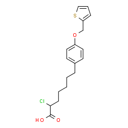 ChemSpider 2D Image | 2-Chloro-7-[4-(2-thienylmethoxy)phenyl]heptanoic acid | C18H21ClO3S