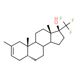 ChemSpider 2D Image | (5beta,8xi,9xi,14xi,17beta)-2-Methyl-17-(trifluoromethyl)androst-2-en-17-ol | C21H31F3O